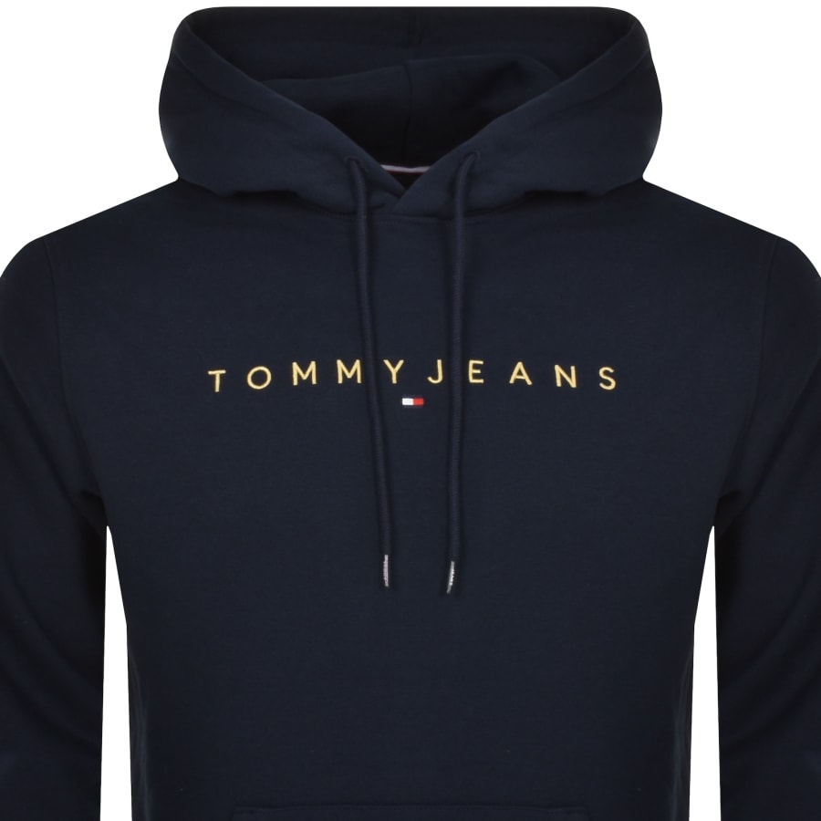 Tommy Jeans Regular Linear Gold Hoodie Navy Mainline Menswear